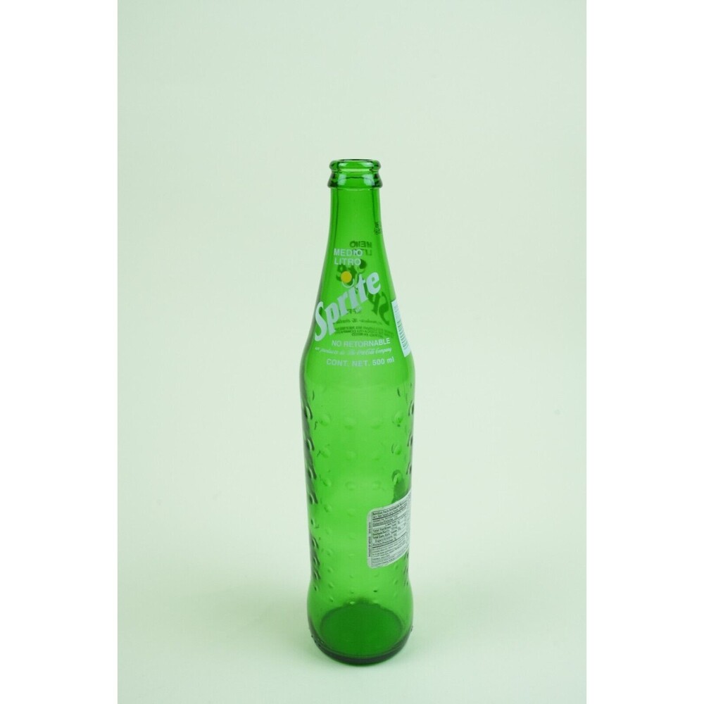 Authentic Mexican Glass 500ml Sprite Bottle - Empty Collectible Soda Memorabilia